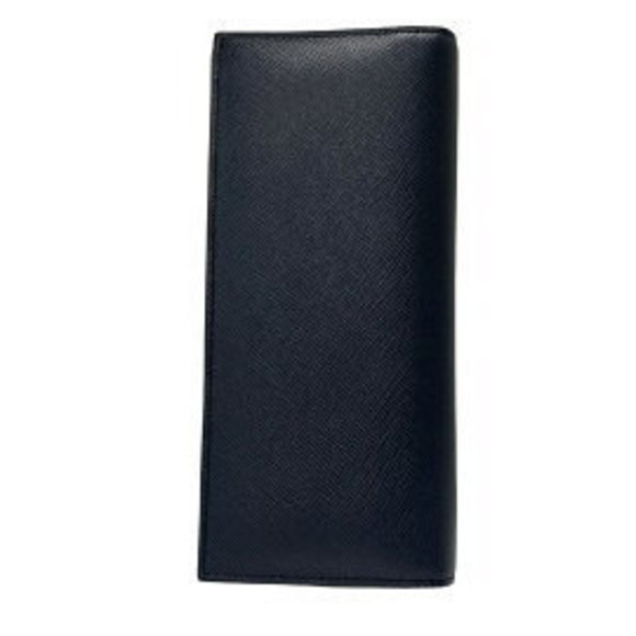Prada Navy Gray Long Wallet Leather Blue - Picture 1 of 9